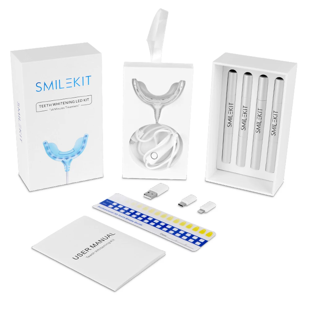 Teeth Whitening Gel Peroxide - Akıllı Zamanlama 16 LED Soğuk Işık