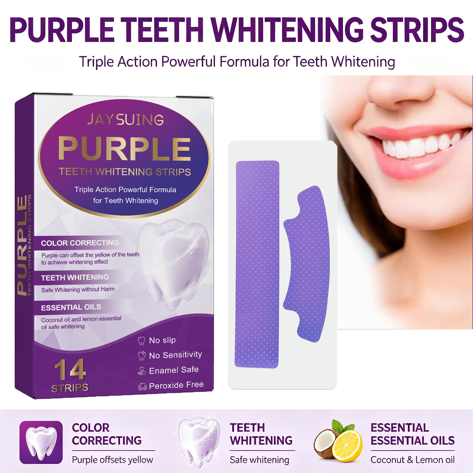 Teeth Whitening With Coconut Oil - Mor Diş Beyazlatma Şeritleri Diş Lekelerini