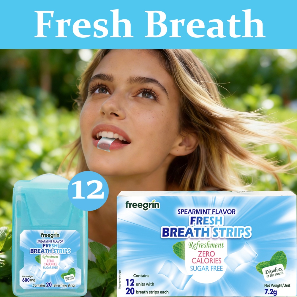 Teeth Whitening Fast - FREEGRIN Nane Aromalı Ferahlatıcı Nefes Şeritleri