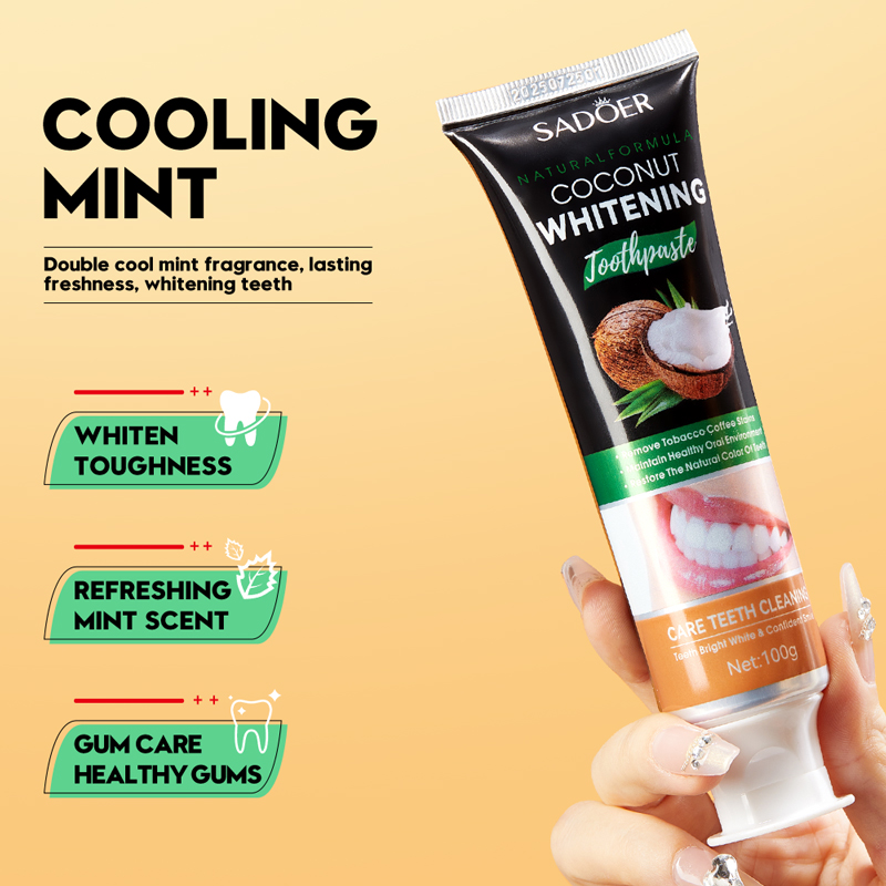 Teeth Whitening With Coconut Oil - SADOER Hindistan Cevizi Yağı Diş Beyazlatıcı