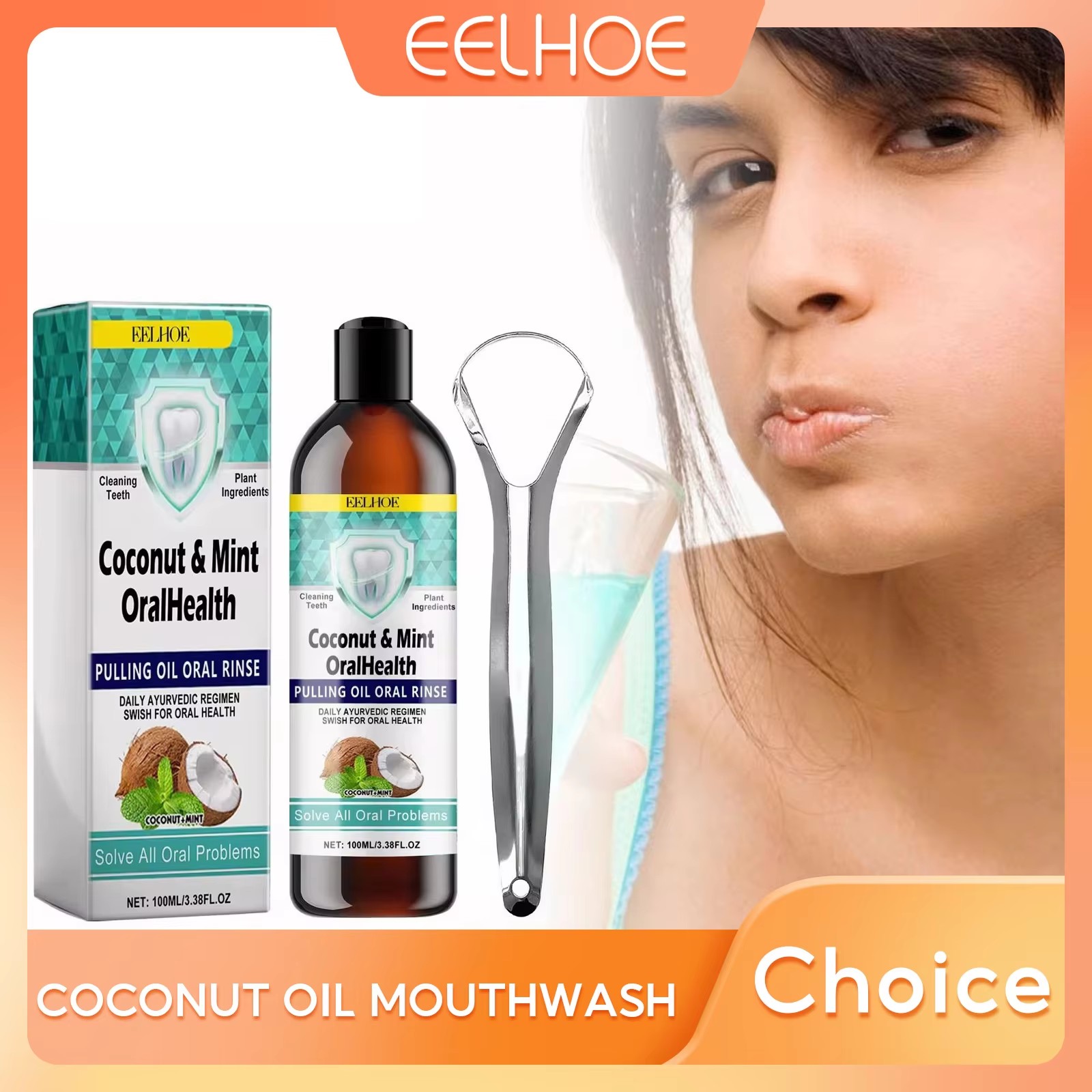 Teeth Whitening Oil Pulling - EELHOE Nane Hindistan Cevizi Yağı Çekme