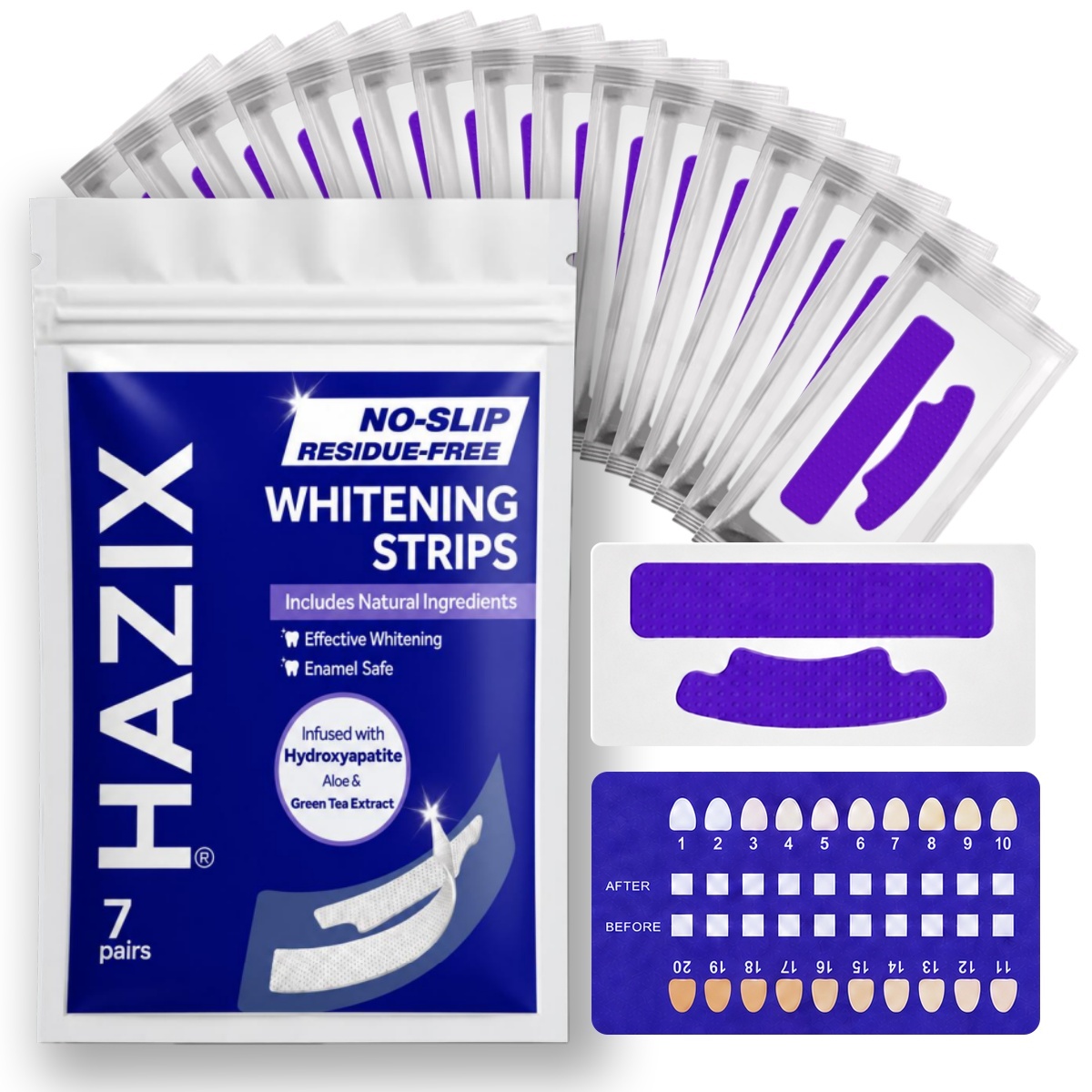 Teeth Whitening Oil Pulling - KHAZIX Diş Beyazlatma Bantları 7 çift,